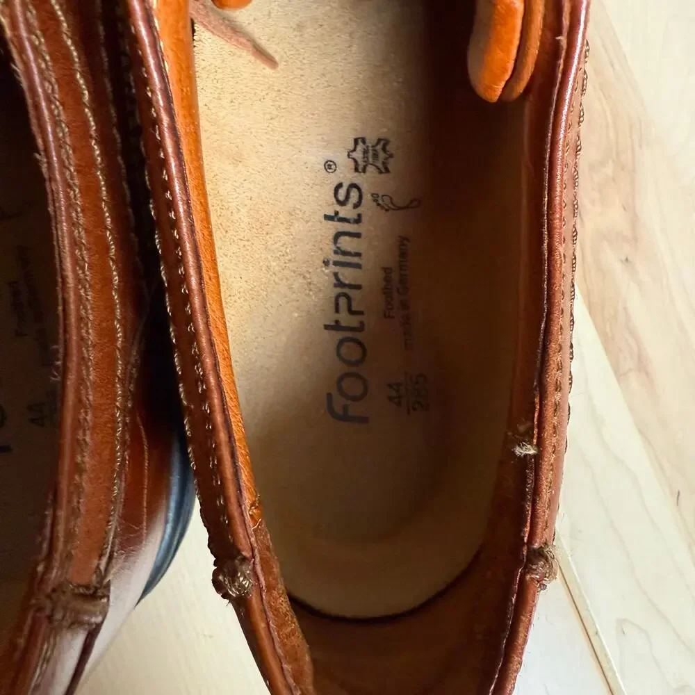 Footprint Birkenstocks Men’s Cognac Leather Lace Up Oxford Casual Shoes EU- 44‎